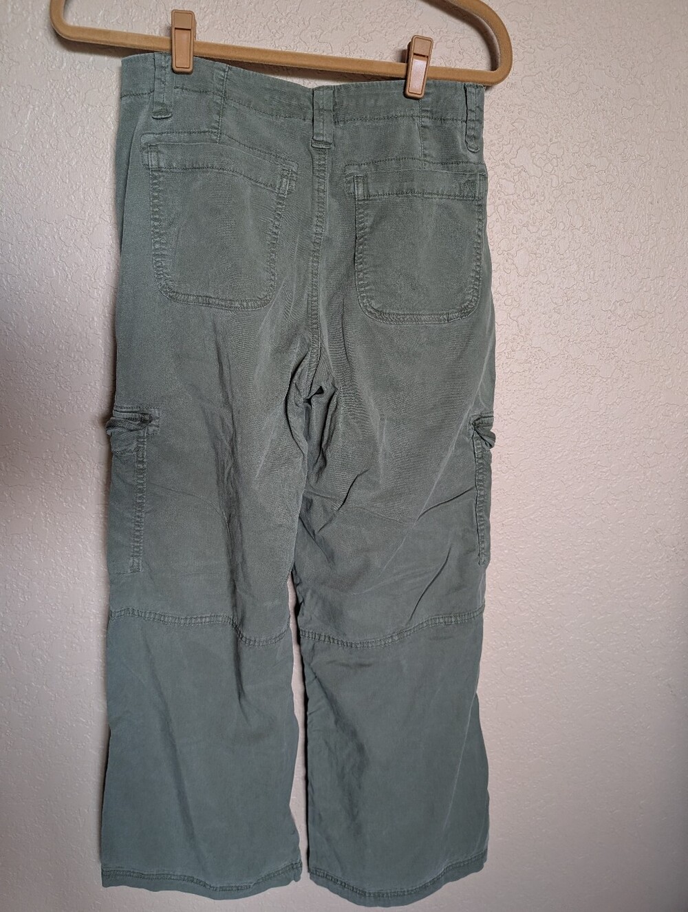 American Eagle Women's Sage Green Wide Leg Cargo Utility Stretch Streetwear Y2K - Picture 2 of 6